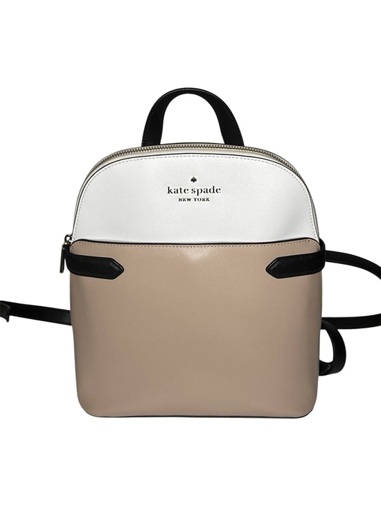 kate spade Handbags - Kate Spade NY Staci Dome Leather Medium Backpack colorblock warm beige black